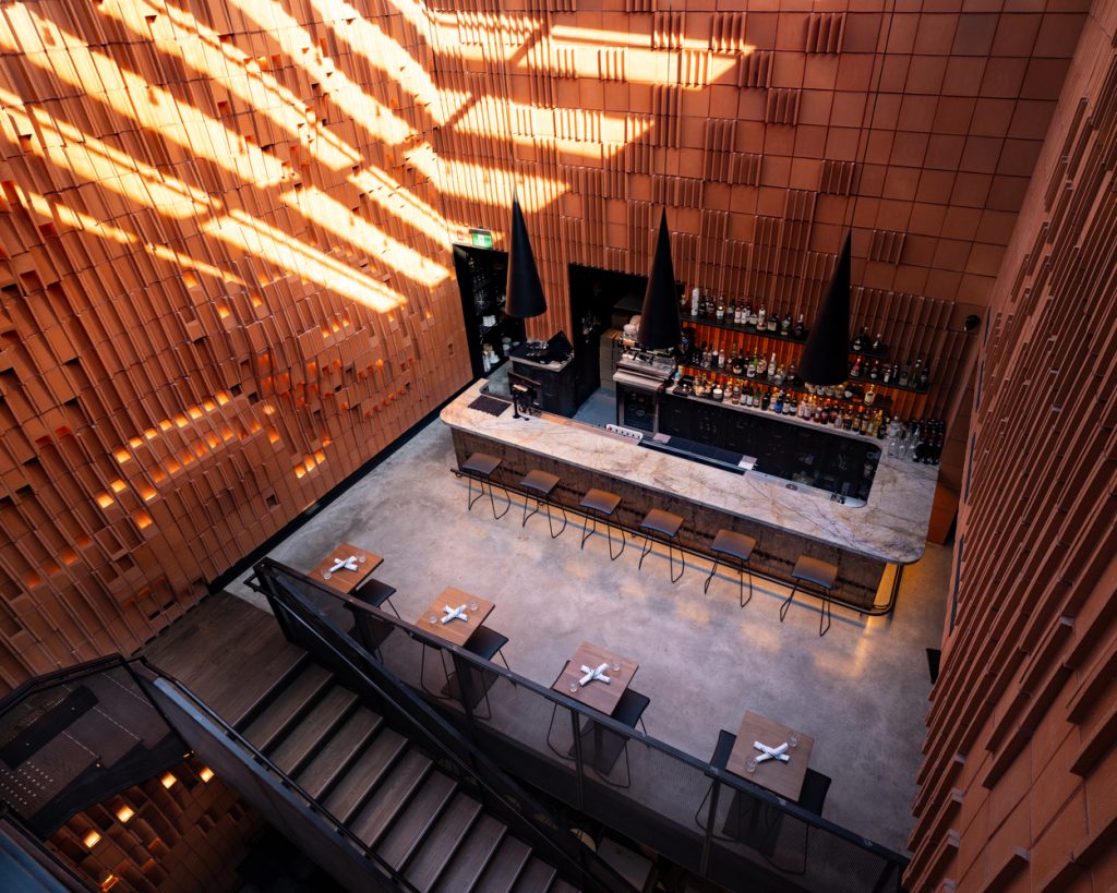 Interior of the restaurant in Toronto.