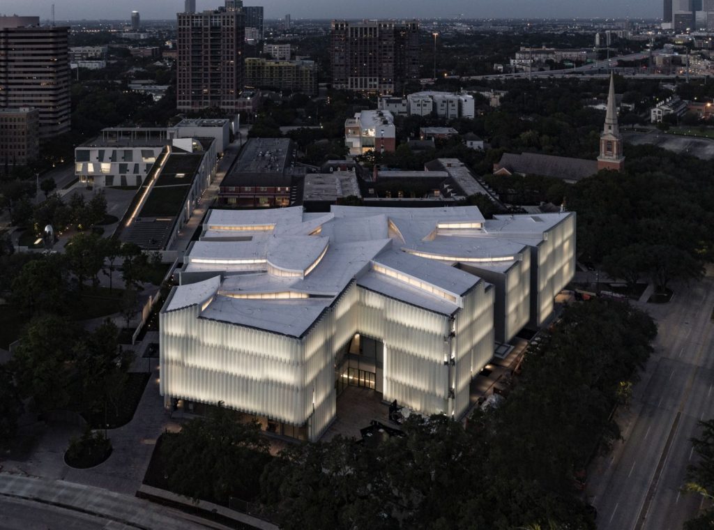 Aerial view of the Museum of Fine Arts project in Houston.