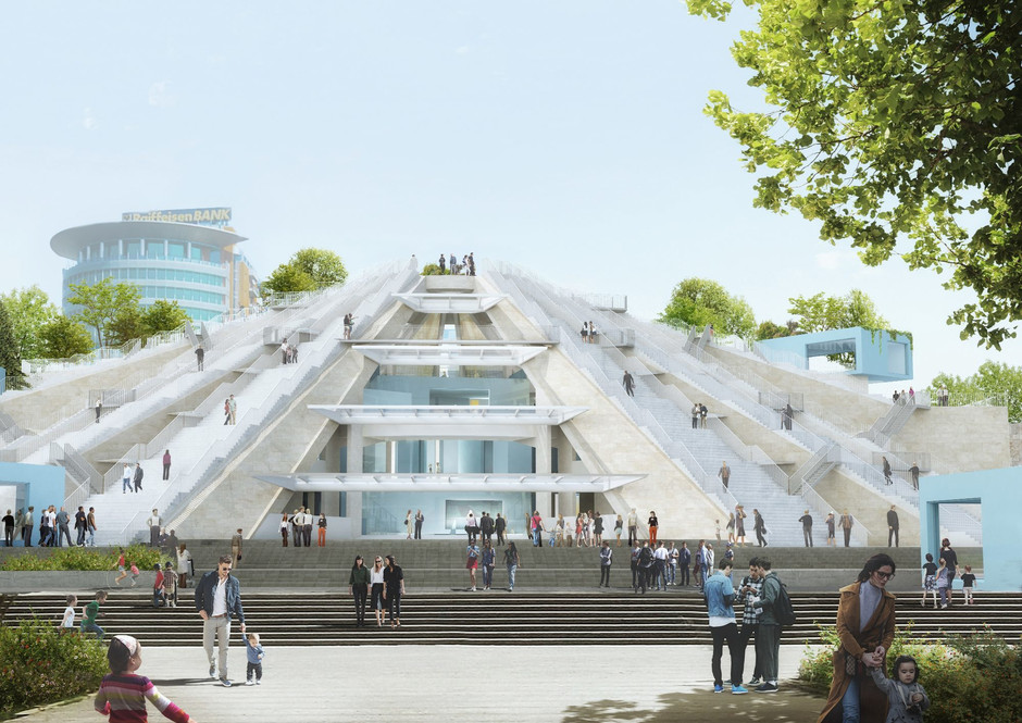 The Pyramid of Tirana in Albania.