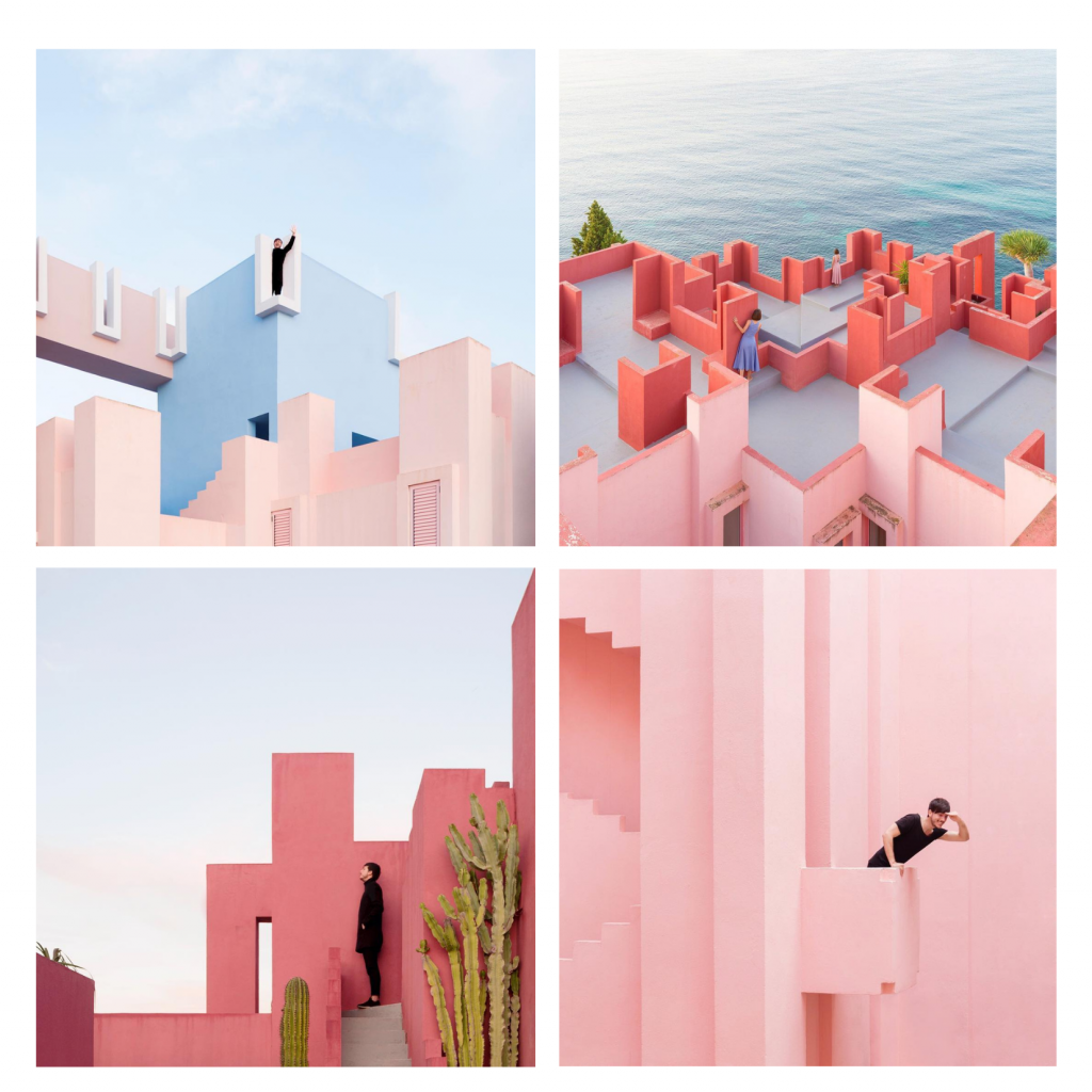 La Muralla Roja de Ricardo Bofill en Calpe es un ejemplo de brutalismo.