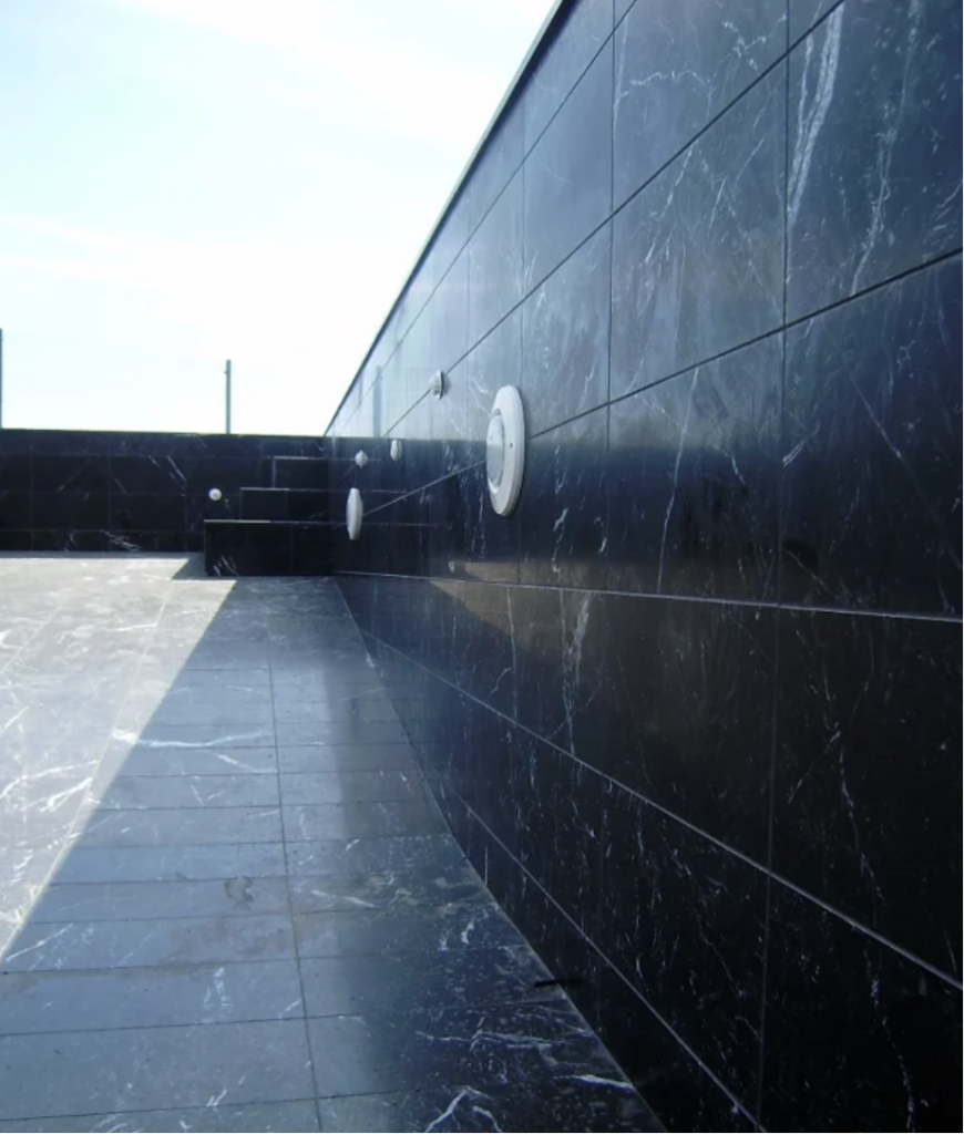 Pool interior with black marble