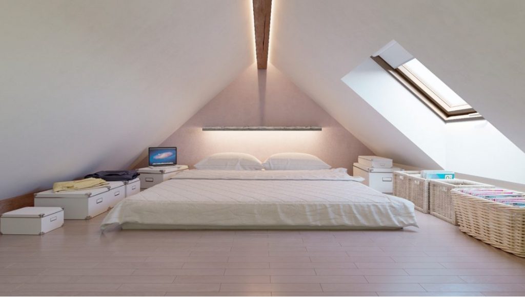 Loft with bedroom.