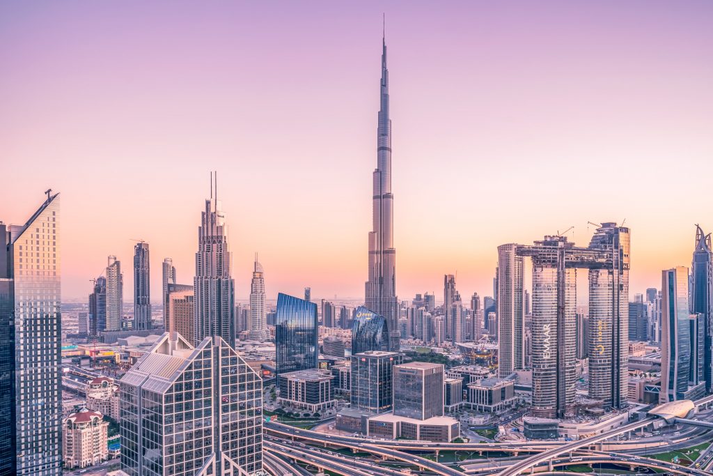 Panoramic-view-of-the-Burj-Khalifa-in-the-United-Arab-Emirates