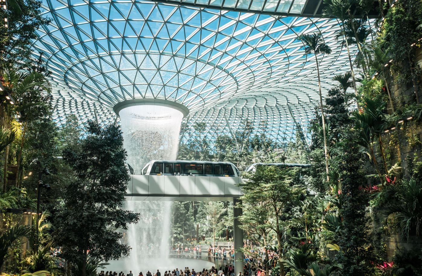 Jewel Changi Airport in Singapore City. Interior Design Decoration