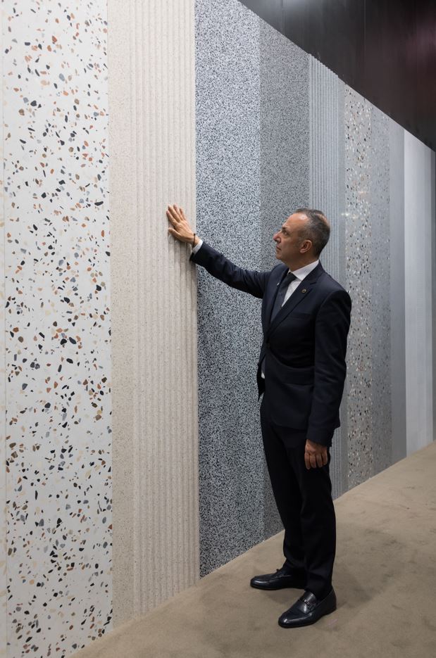 Terrazzo panels on display at KBIS 2023