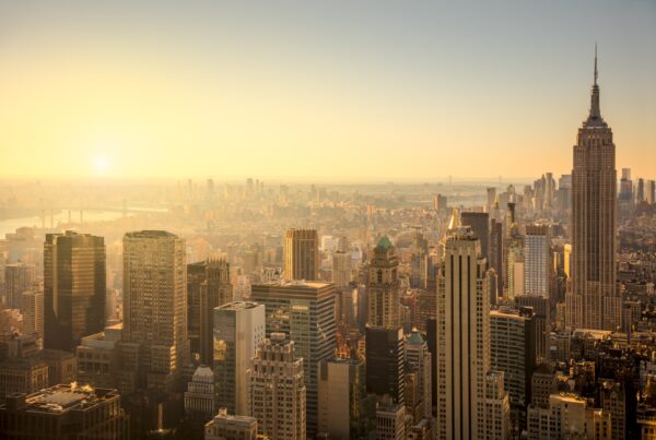 Vista del amanecer de Midtown Manhattan