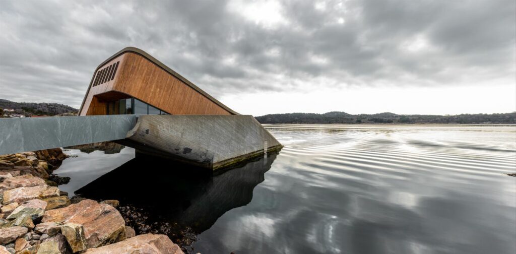 Exterior of the restaurant Under – Lindesnes, Norway