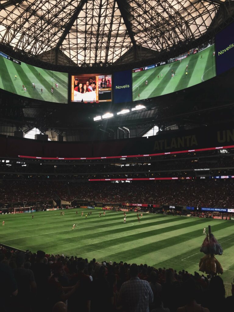 Interior of Mercedes Benz Stadium in Atlanta, United States